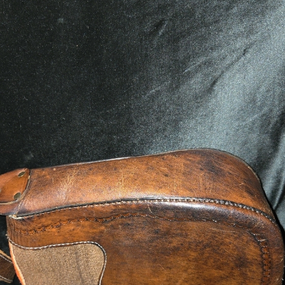 Brown Leather Crossbody Bag with Multicolor Accent - Picture 7 of 8